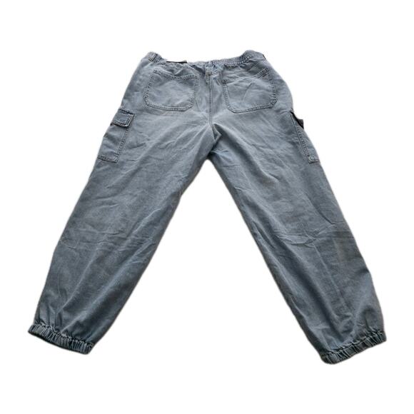 American Eagle Denim Jogger High Rise Light Denim Jeans Size 18 Plus Cargo NEW - Picture 13 of 14